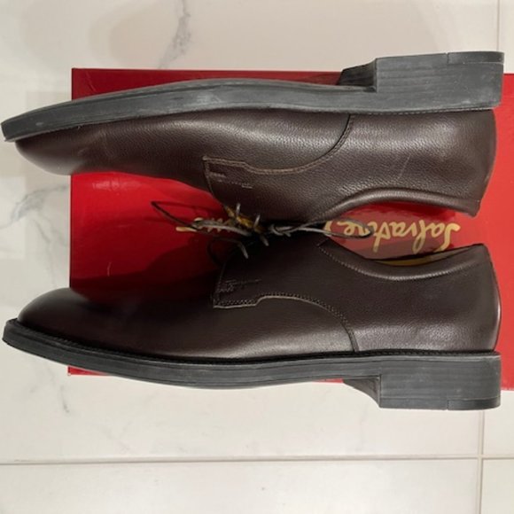 Salvatore Ferragamo Mocca Pebble Calf Dress Shoes Sz. 8.5 D  Excellent Condition main image 9